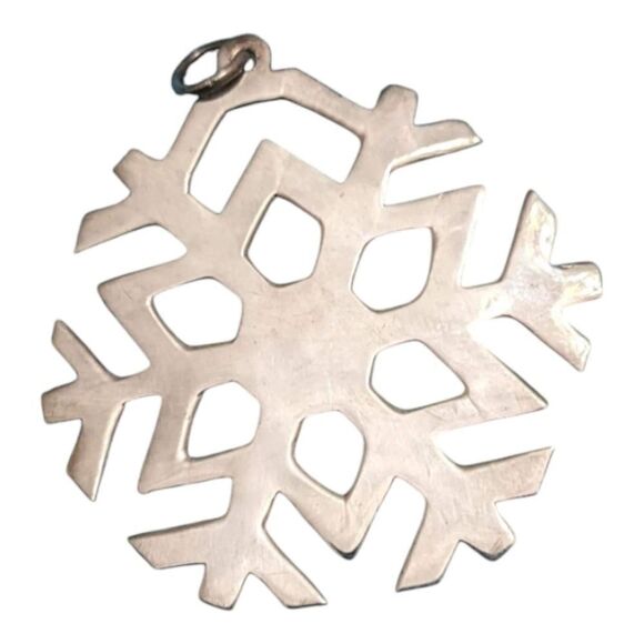 Signed SE 925 Sterling Silver Snow Flake Pendant Vintage Jewelry - Picture 1 of 3